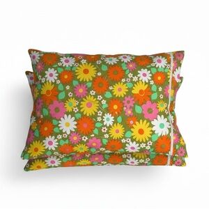 NWOT Vintage 1969 - 70 “Sunflower” By Wabasso Pillow Case Set